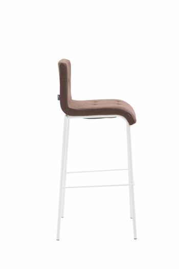 Tabouret de bar Kado tissu rond blanc marron 45x46x103 marron Matière métal 3