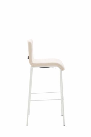 Tabouret de bar Kado tissu rond blanc crème 45x46x103 crème Matière métal 3