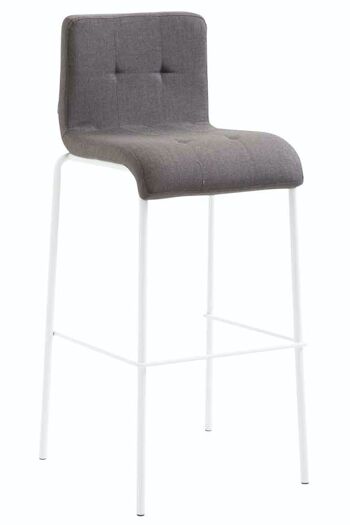 Tabouret de bar Kado tissu rond blanc gris foncé 45x46x103 gris foncé Matière métal 1