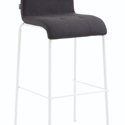 Tabouret de bar Kado tissu rond blanc noir 45x46x103 noir Matière métal