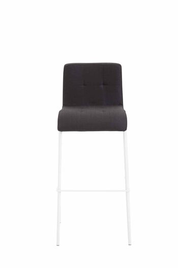 Tabouret de bar Kado tissu rond blanc noir 45x46x103 noir Matière métal 2