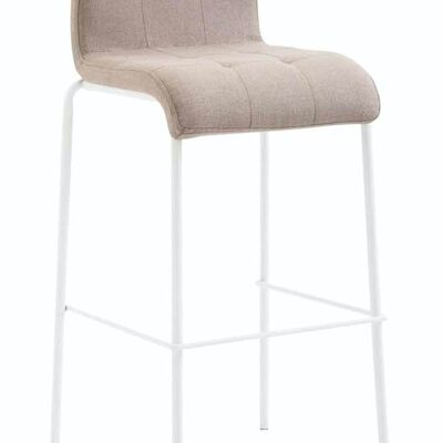 Tabouret de bar Kado tissu rond blanc taupe 45x46x103 taupe Matière métal