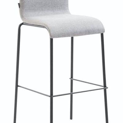 Tabouret de bar Kado tissu rond plat noir gris clair 45x43x101 gris clair Matière métal