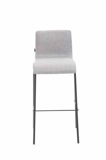 Tabouret de bar Kado tissu rond plat noir gris clair 45x43x101 gris clair Matière métal 2