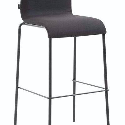 Tabouret de bar Kado tissu rond plat noir noir 45x43x101 noir Matière métal