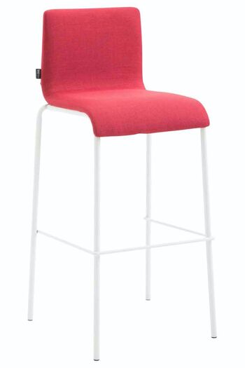 Tabouret de bar Kado tissu rond plat blanc rouge 45x43x101 rouge Matière métal 1