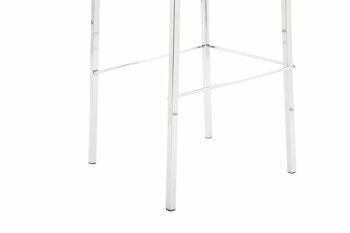 Tabouret de bar Cadeau tissu Carré chrome crème 45x46x103 crème Matière métal 5