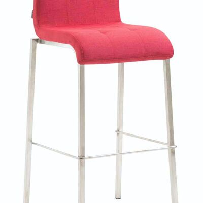 Sgabello da bar Tessuto regalo Quadrato Acciaio inossidabile rosso 45x46x103 rosso Materiale metallo