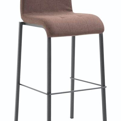 Tabouret de bar Cadeau tissu Carré noir marron 45x46x103 marron Matière métal