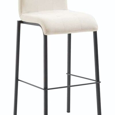 Tabouret de bar Cadeau tissu Carré noir crème 45x46x103 crème Matière métal