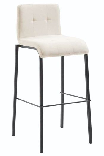 Tabouret de bar Cadeau tissu Carré noir crème 45x46x103 crème Matière métal 1