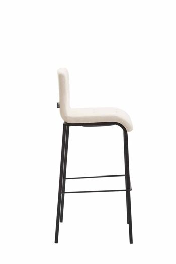 Tabouret de bar Cadeau tissu Carré noir crème 45x46x103 crème Matière métal 3