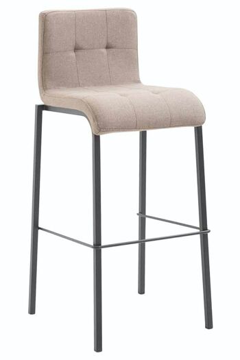 Tabouret de bar Cadeau tissu Carré noir taupe 45x46x103 taupe Matière métal 1