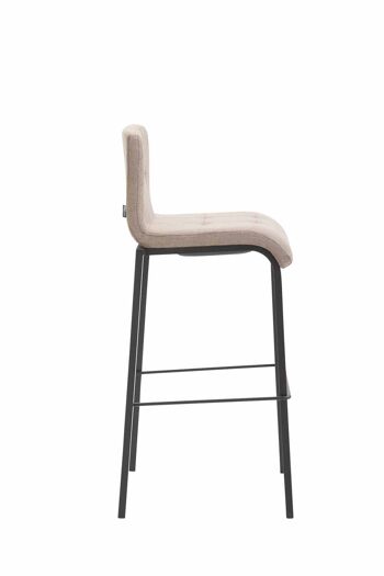 Tabouret de bar Cadeau tissu Carré noir taupe 45x46x103 taupe Matière métal 3