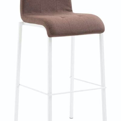 Tabouret de bar Cadeau tissu Carré blanc marron 45x46x103 marron Matière métal