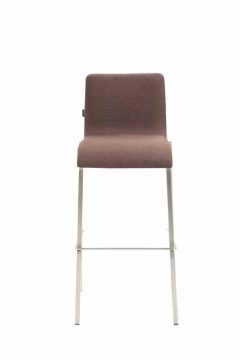 Tabouret de bar Gift Tissu Carré Plat Acier inoxydable marron 45x43x101 marron Matière métal 2