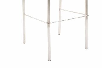 Tabouret de bar Cadeau Tissu Carré Plat Acier inoxydable crème 45x43x101 crème Matière métal 4