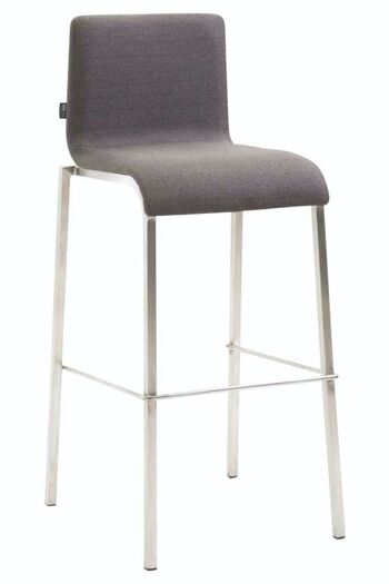 Tabouret de bar Gift Tissu Carré Plat Acier inoxydable gris foncé 45x43x101 gris foncé Matière métal 1