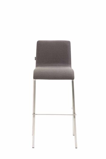 Tabouret de bar Gift Tissu Carré Plat Acier inoxydable gris foncé 45x43x101 gris foncé Matière métal 2