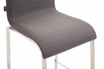 Tabouret de bar Gift Tissu Carré Plat Acier inoxydable gris foncé 45x43x101 gris foncé Matière métal 7