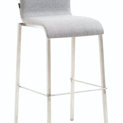 Tabouret de bar Gift Tissu Carré Plat Acier inoxydable gris clair 45x43x101 gris clair Matière métal