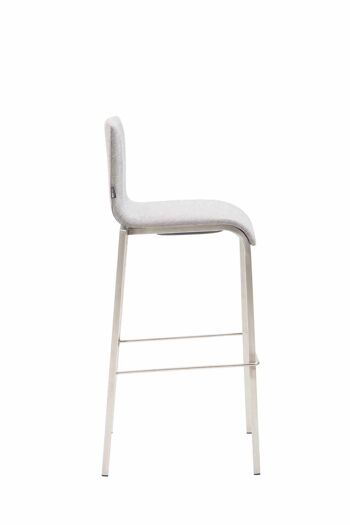 Tabouret de bar Gift Tissu Carré Plat Acier inoxydable gris clair 45x43x101 gris clair Matière métal 3