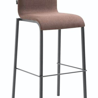 Tabouret de bar Kado tissu Square Flat marron noir 45x43x101 marron Matière métal