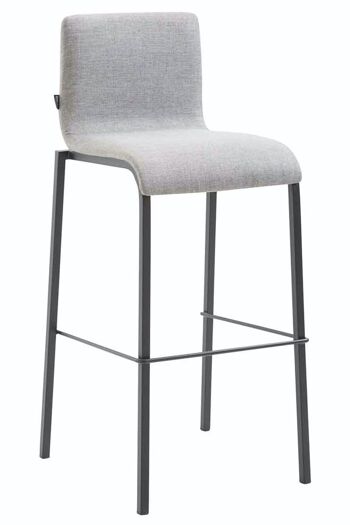 Tabouret de bar Kado tissu Square Flat noir gris clair 45x43x101 gris clair Matière métal 1