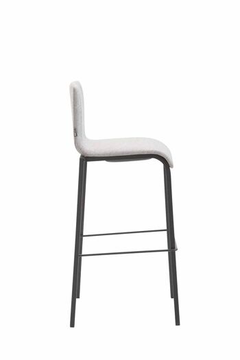 Tabouret de bar Kado tissu Square Flat noir gris clair 45x43x101 gris clair Matière métal 3