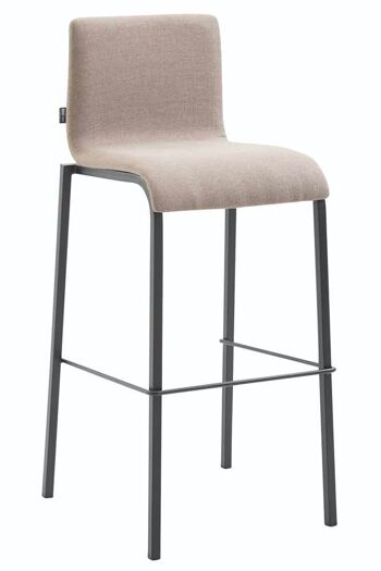 Tabouret de bar Kado tissu Square Flat noir taupe 45x43x101 taupe Matière métal 1