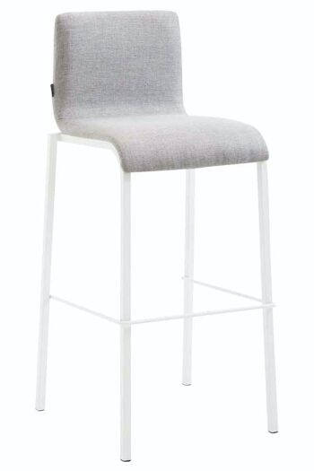 Tabouret de bar Kado tissu Square Flat blanc gris clair 45x43x101 gris clair Matière métal 1