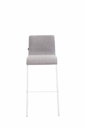 Tabouret de bar Kado tissu Square Flat blanc gris clair 45x43x101 gris clair Matière métal 2