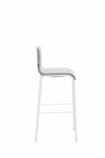 Tabouret de bar Kado tissu Square Flat blanc gris clair 45x43x101 gris clair Matière métal 3