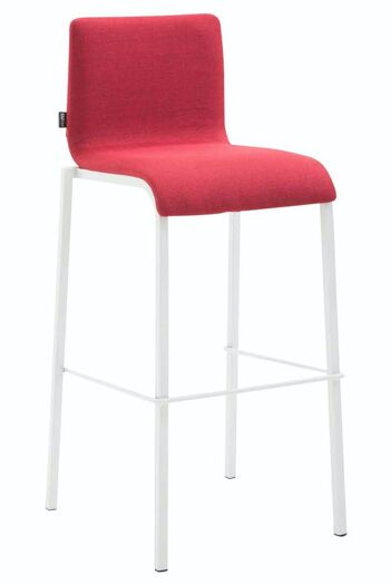 Tabouret de bar Kado tissu Square Flat blanc rouge 45x43x101 rouge Matière métal 1