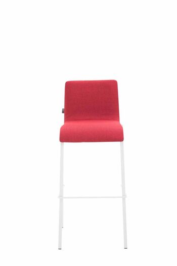 Tabouret de bar Kado tissu Square Flat blanc rouge 45x43x101 rouge Matière métal 2