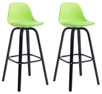 Lot de 2 tabourets de bar Avika plastique végétal noir 44x44x95 plastique végétal Bois 3