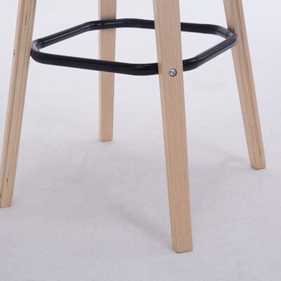 Set of 2 bar stools Avika plastic natural black 44x44x95 black plastic Wood