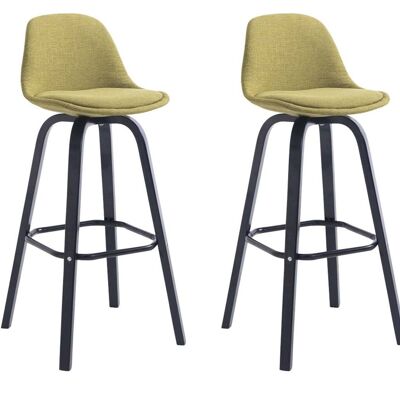 Set of 2 bar stools Avika fabric black vegetable 44x44x95 vegetable Material Wood