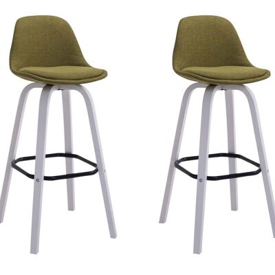Set of 2 bar stools Avika fabric white vegetable 44x44x95 vegetable Material Wood