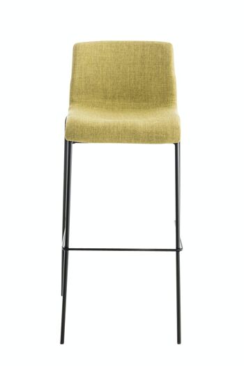 Lot de 2 tabourets de bar Hoover tissu 4 pieds piètement noir vert clair 48x43x100 vert clair Matière métal 3