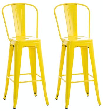 Lot de 2 tabourets de bar Aiden jaune 52x44x115 métal jaune métal 4