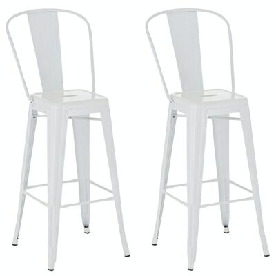 Set of 2 bar stools Aiden G77 white 52x44x115 white metal metal