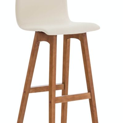 Lot de 2 Tabourets de bar Taunus simili cuir noyer crème 40x40x93 simili cuir crème Bois