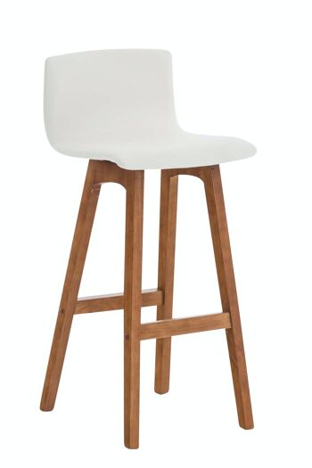 Lot de 2 Tabourets de bar Taunus simili cuir noyer blanc 40x40x93 simili cuir blanc Bois 1