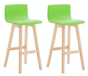 Lot de 2 Tabourets de bar Taunus simili cuir végétal naturel 40x40x93 simili cuir végétal Bois 5