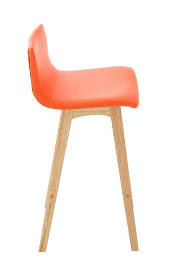 Lot de 2 tabourets de bar Taunus simili cuir orange naturel 40x40x93 simili cuir orange Bois 2