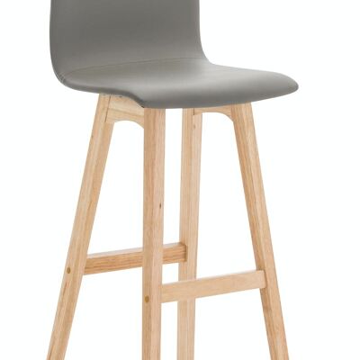 Set of 2 bar stools Taunus imitation leather natural taupe 40x40x93 taupe imitation leather Wood