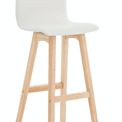 Lot de 2 tabourets de bar Taunus simili cuir blanc naturel 40x40x93 simili cuir blanc Bois