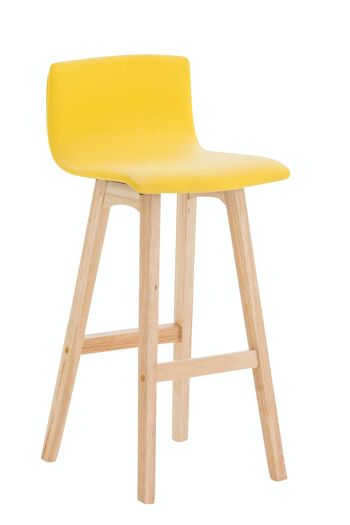 Lot de 2 Tabourets de bar Taunus simili cuir jaune naturel 40x40x93 simili cuir jaune Bois 1