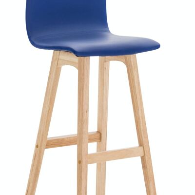 Lot de 2 Tabourets de bar Taunus simili cuir bleu naturel 40x40x93 simili cuir bleu Bois